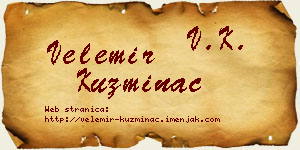 Velemir Kuzminac vizit kartica